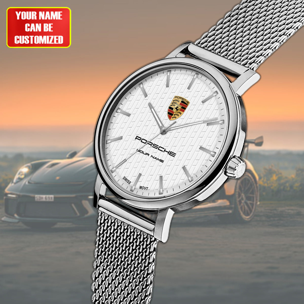 Personalized Pors Stainless Steel Watch Men Women P130301