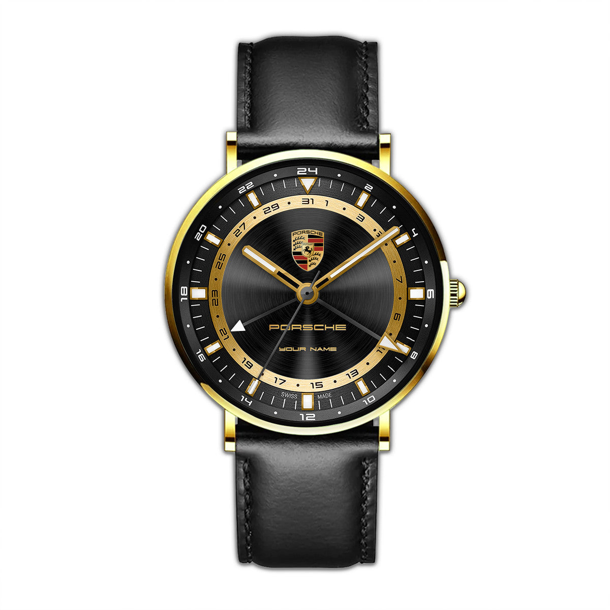 Personalized Pors Quartz Leather Watch P190302