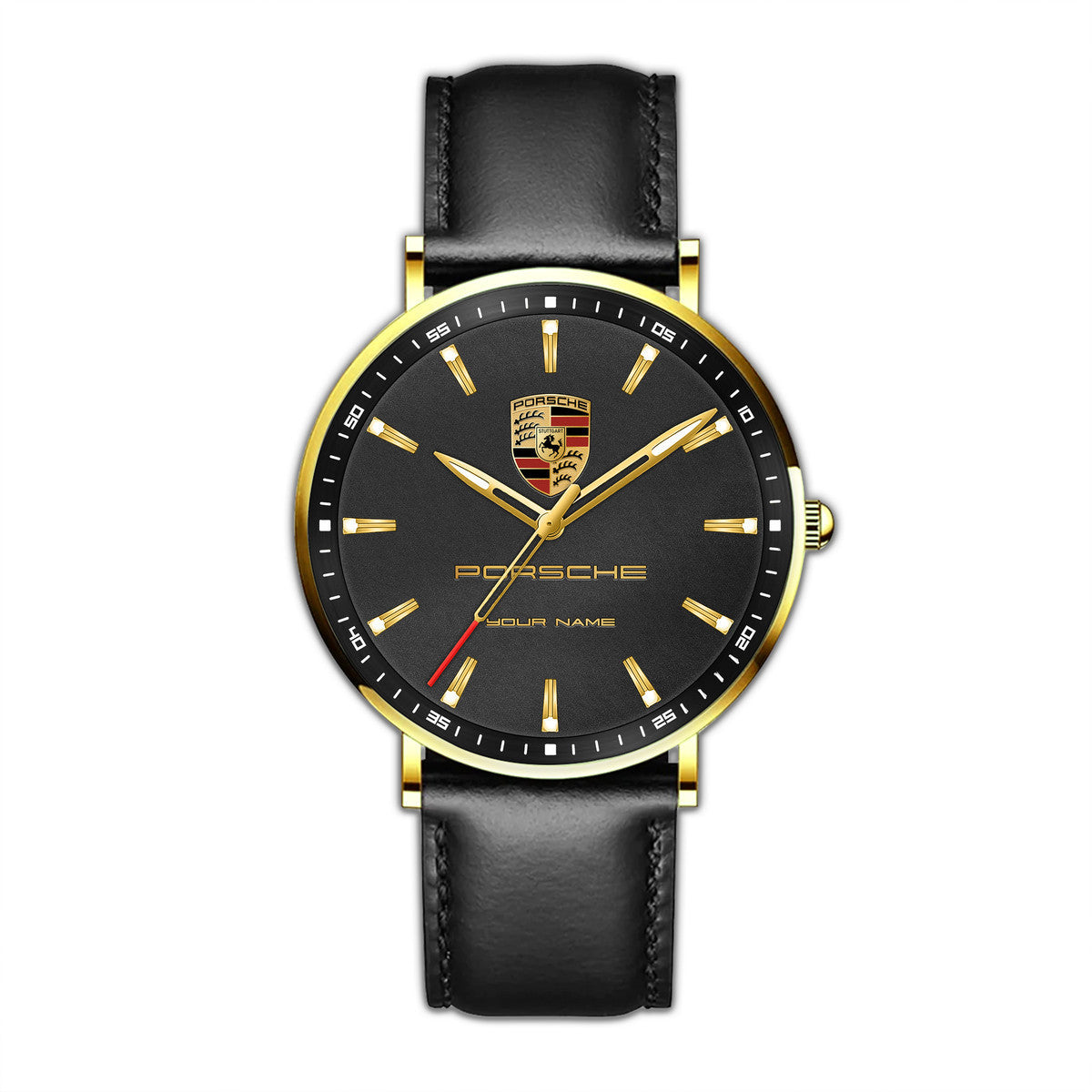 Personalized Pors Boss Quartz Leather Watch P220311