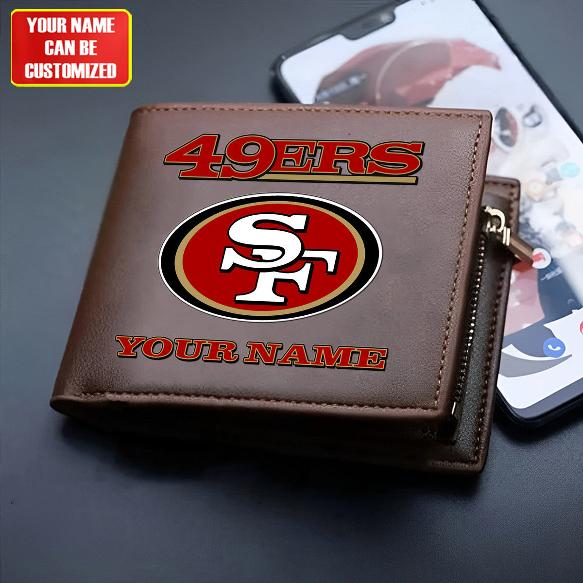 Personalized SF49 Leather Wallet S230305