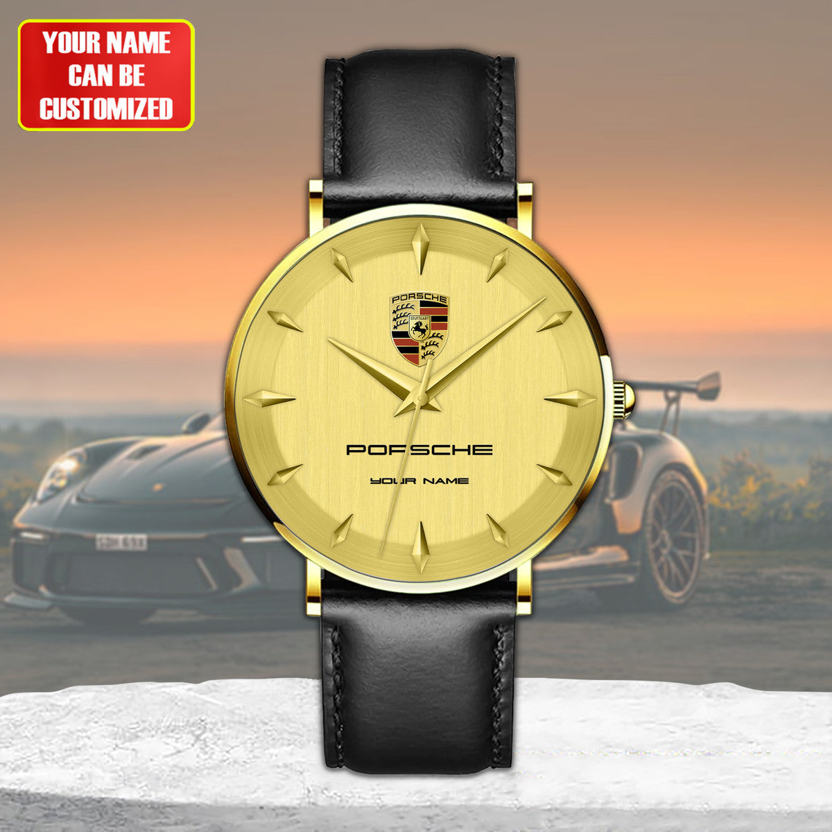 Personalized Pors Luxury Quartz Leather Watch P080401