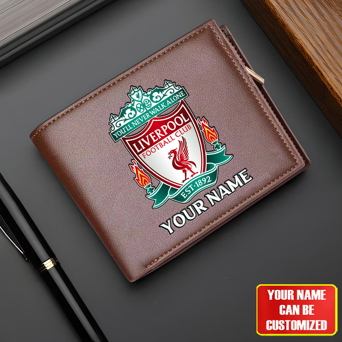 Personalized Liverpool Leather Wallet Q100406