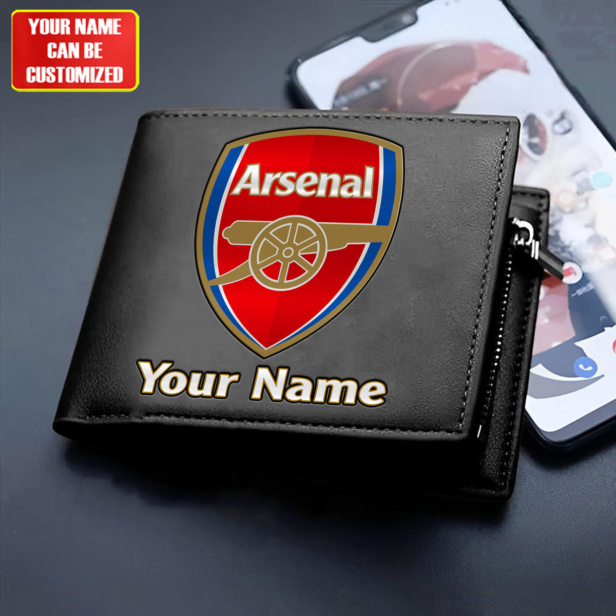 Personalized Arsenal Leather Wallet Q100408