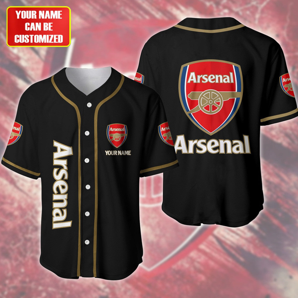 Personalized Arsenal - Baseball Jersey Shirt 3D S120407