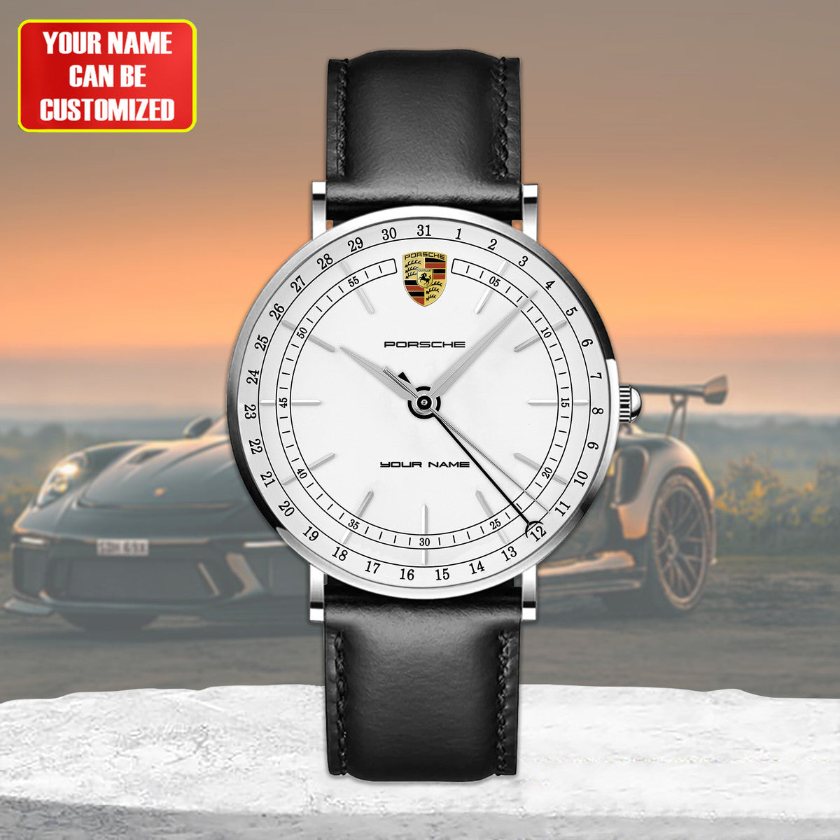 Personalized Pors Classic Quartz Leather Watch P150401