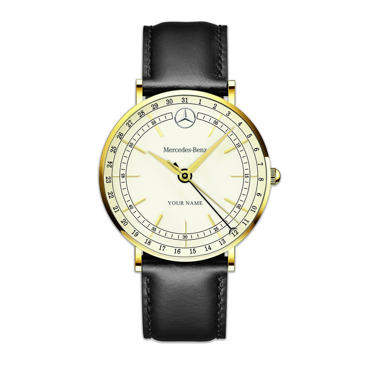 Personalized Merc Classic Quartz Leather Watch P150402
