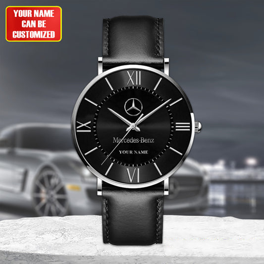 Personalized Merc Luxury Quartz Leather Watch Q240403
