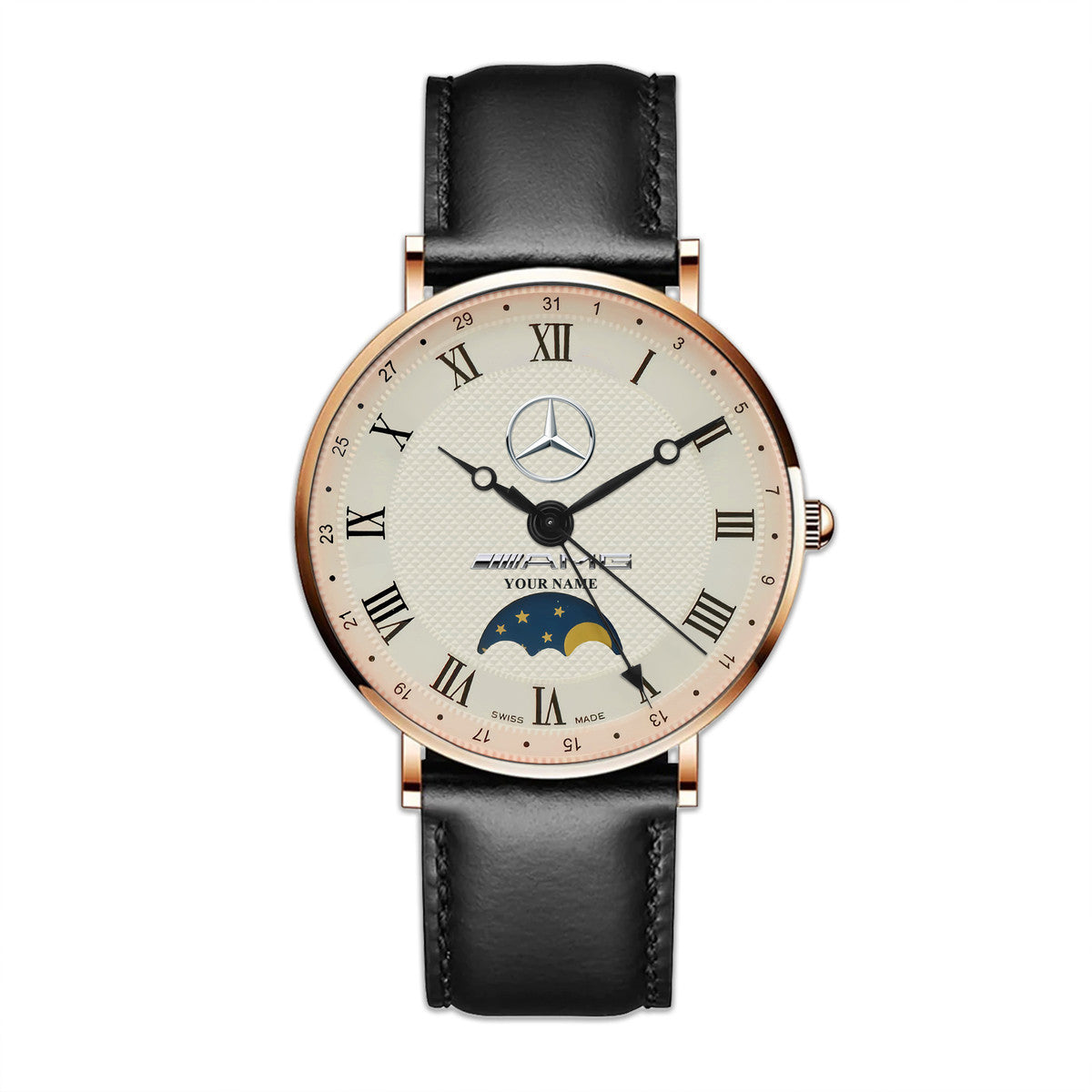 Personalized Merc Luxury Quartz Leather Watch P290405