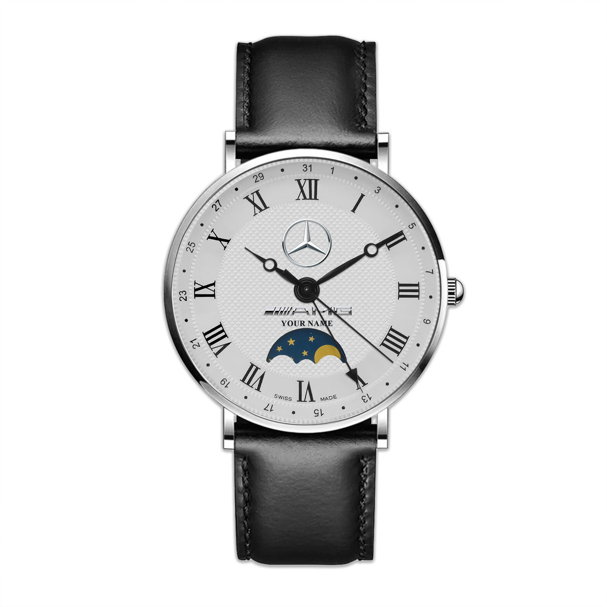 Personalized Merc Luxury Quartz Leather Watch P290405