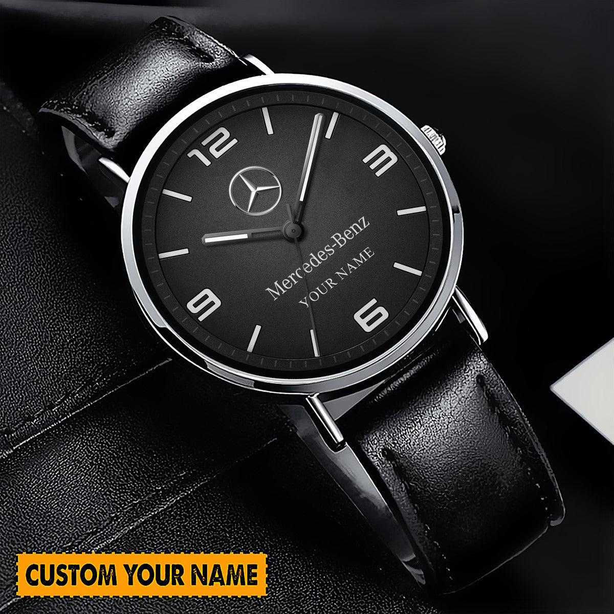 Personalized Merc Vintage Quartz Leather Watch P130504