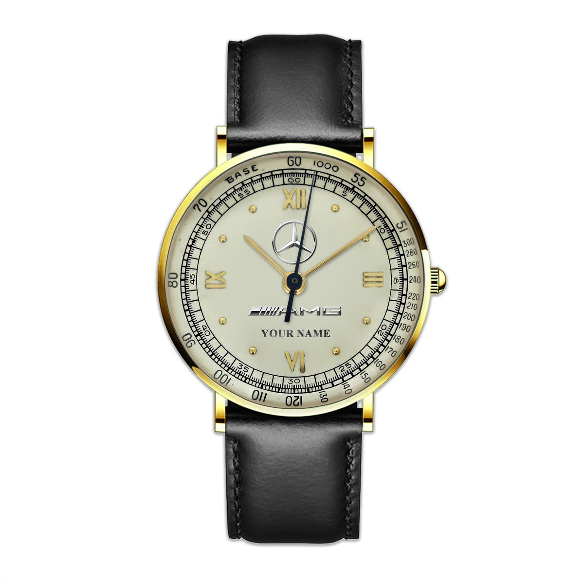 Personalized Merc AMG Luxury Quartz Leather Watch QB260610