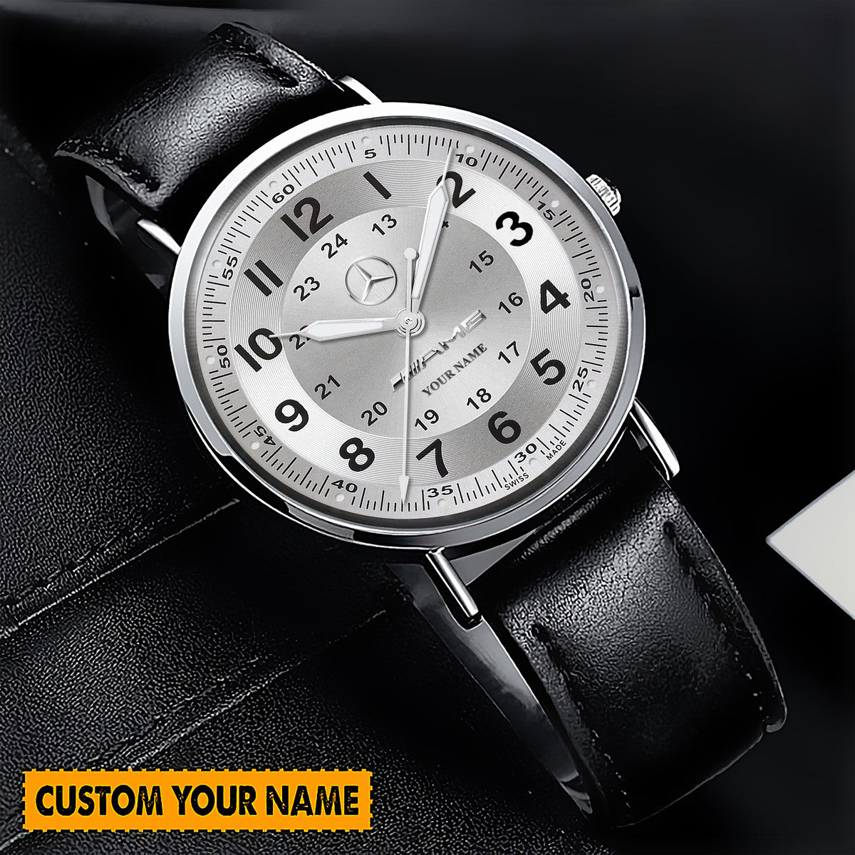 Personalized Merc AMG Luxury Quartz Leather Watch QB170705