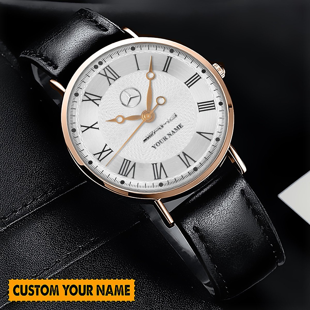 Personalized Merc AMG Luxury Quartz Leather Watch QB200702