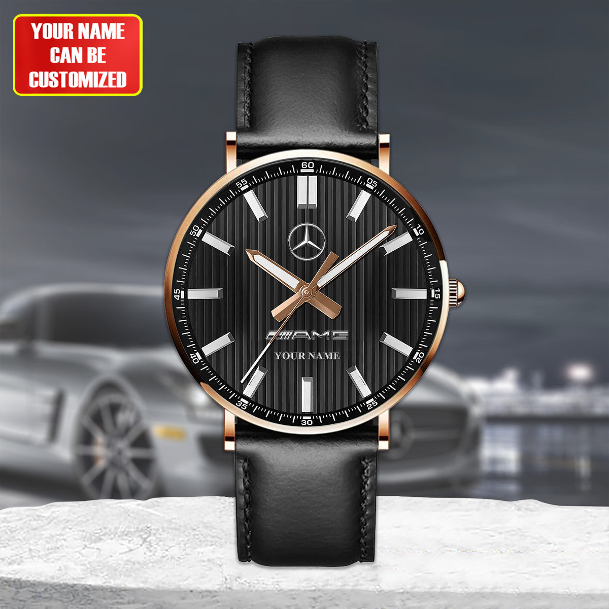 Personalized Merc AMG Luxury Quartz Leather Watch QB230705