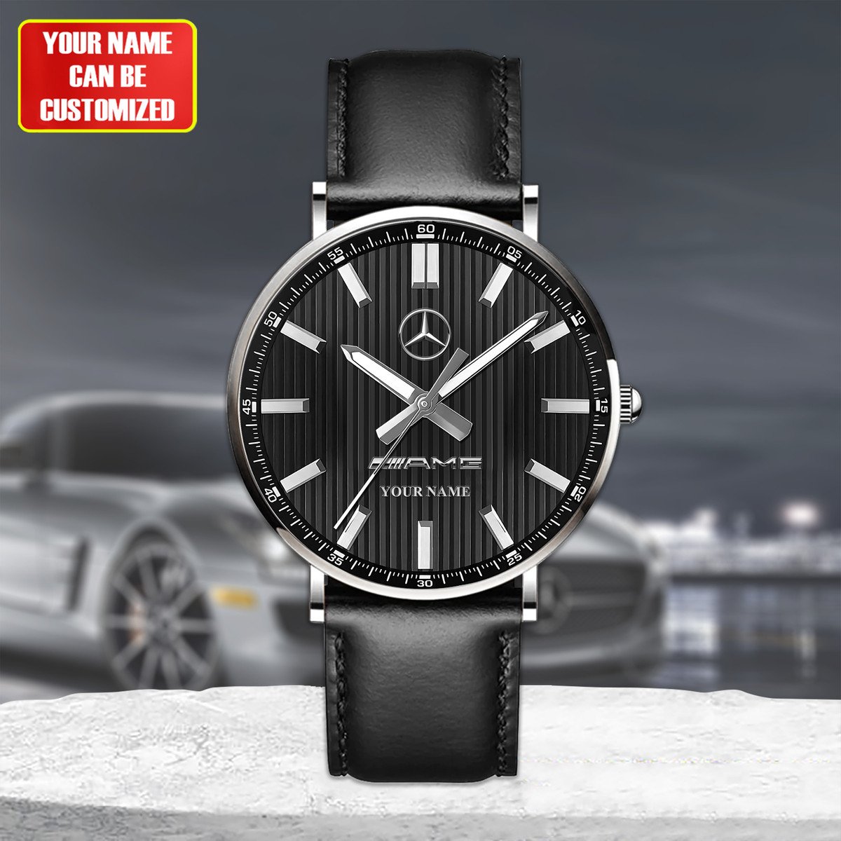 Personalized Merc AMG Luxury Quartz Leather Watch QB230705