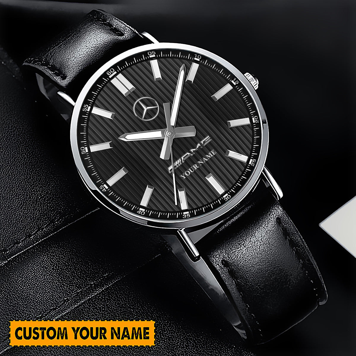 Personalized Merc AMG Luxury Quartz Leather Watch QB230705
