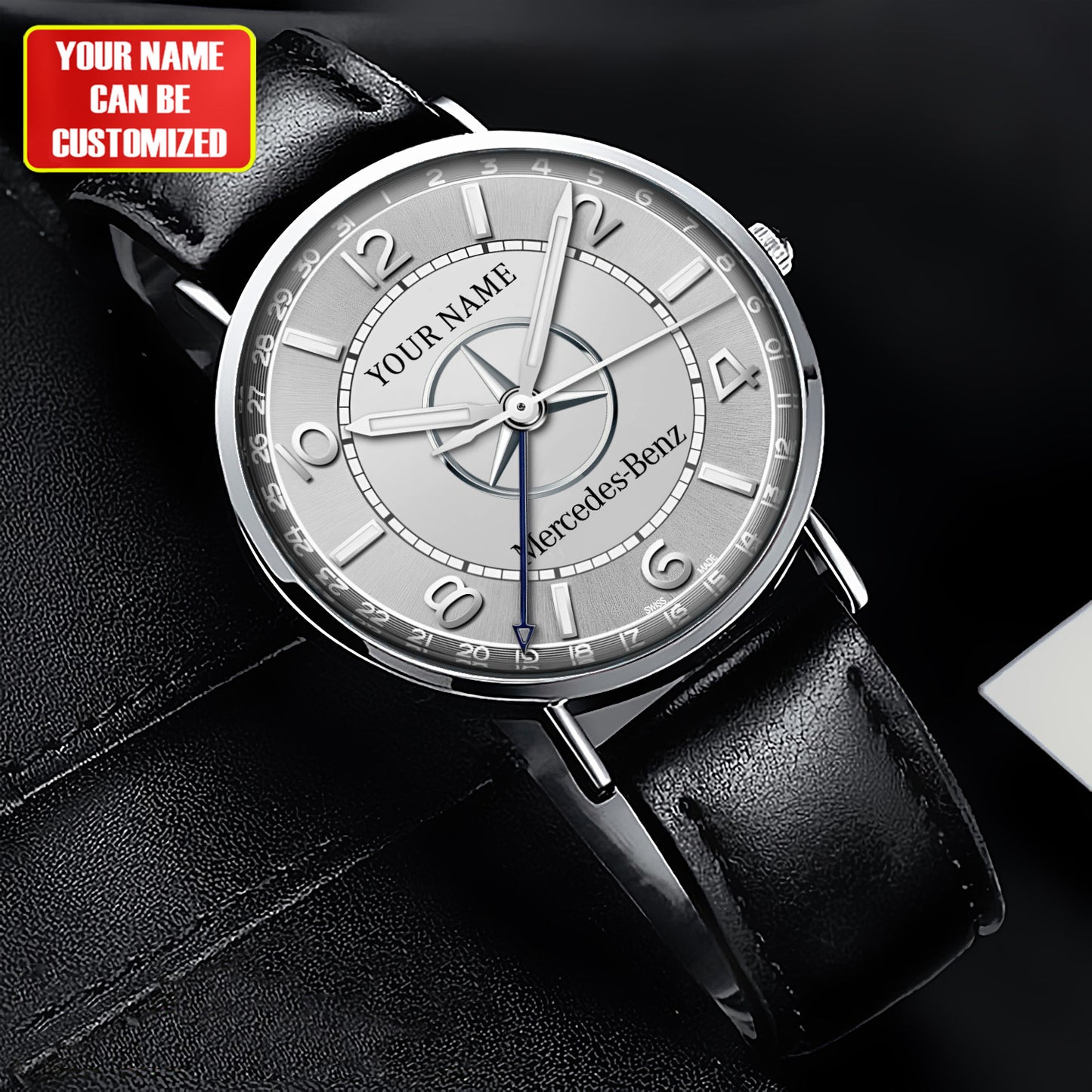 Personalized Merc Luxury Quartz Leather Watch P020801