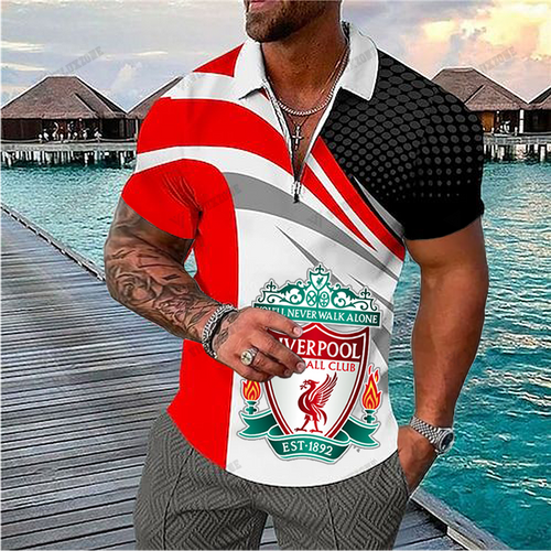 Personalized Liverpool FC V2 3D Full Printing Set , Liverpool FC V2 Zip Polo, Shirt , Hoodie , Short , Polo ,hawaii , ...