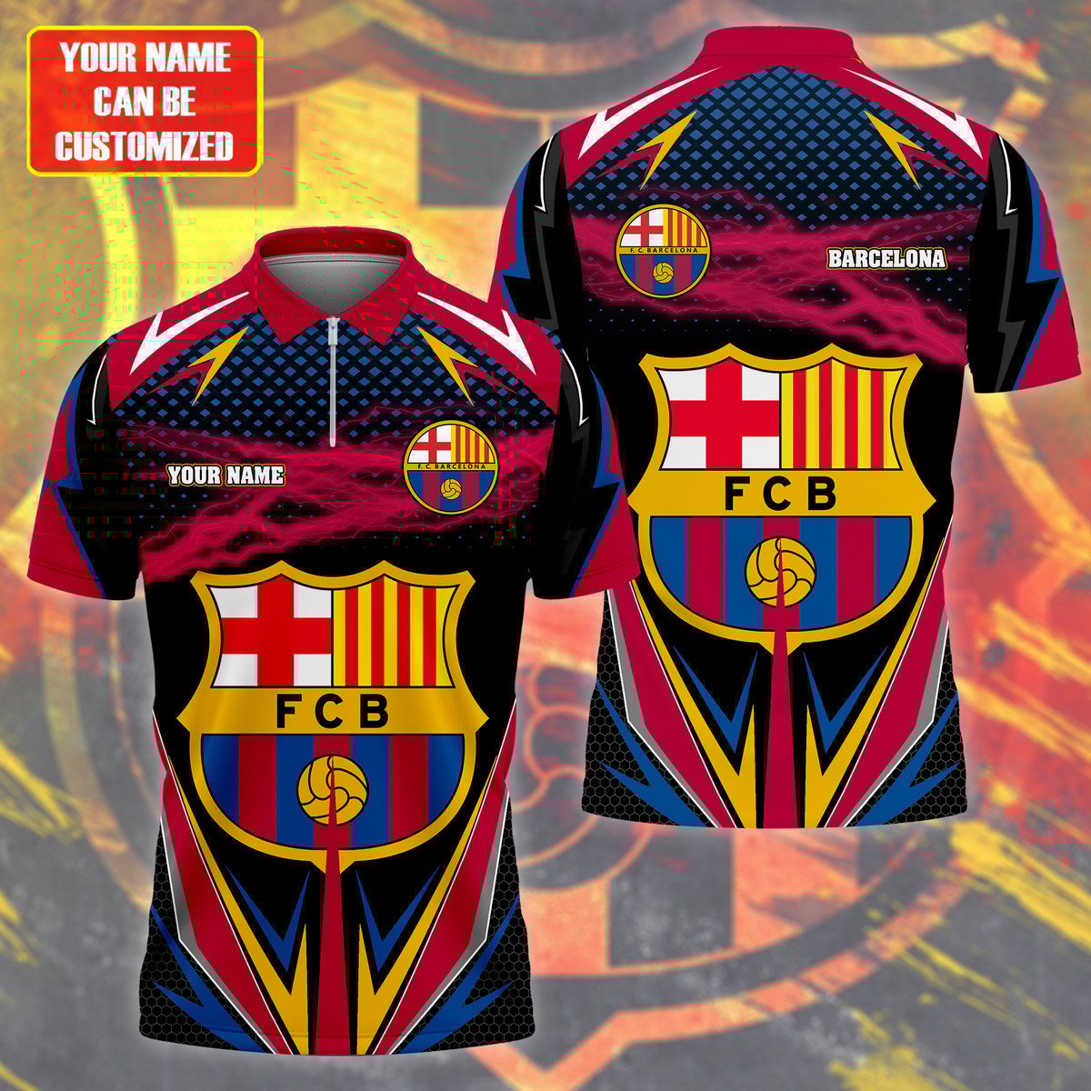 Personalized Barça V3 3D Full Printing Set , Barça Shirt , Barça Set , Zipper Polo, Hoodie , Short , Polo , hawaii , ... Q140803