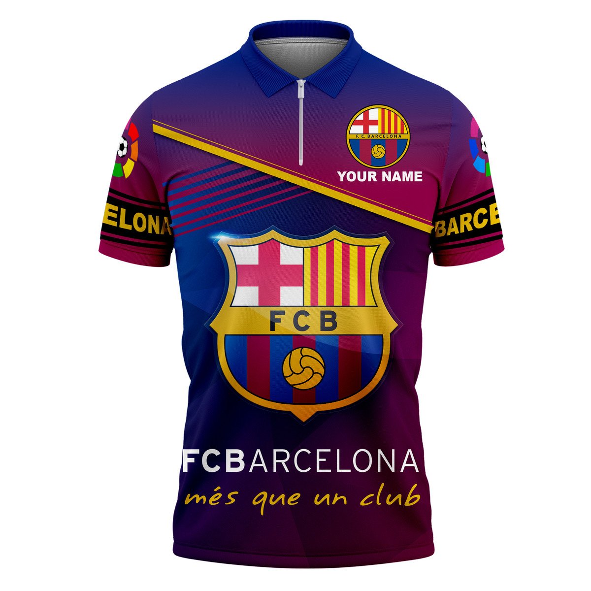 Personalized Barça V4 3D Full Printing Set , Barça Shirt , Barça Set , Zipper Polo, Hoodie , Short , Polo , hawaii , ... Q140804