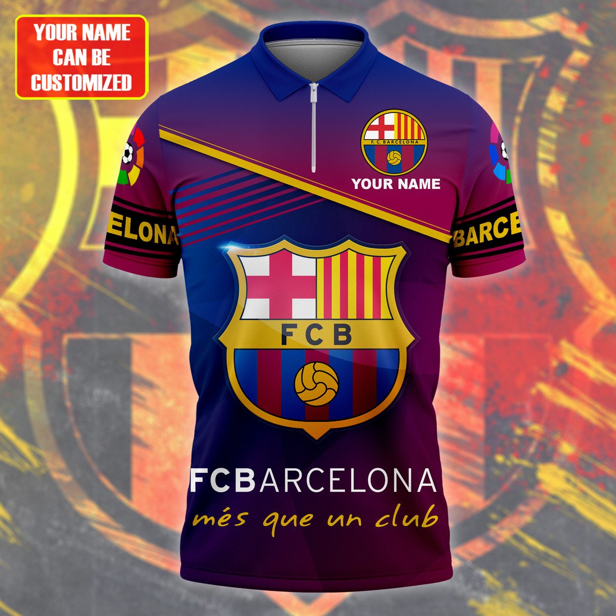 Personalized Barça V4 3D Full Printing Set , Barça Shirt , Barça Set , Zipper Polo, Hoodie , Short , Polo , hawaii , ... Q140804