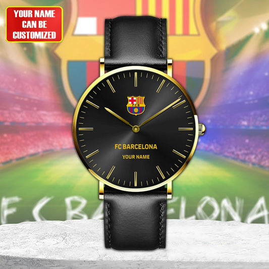 Personalized Barça Quartz Leather Watch S140804
