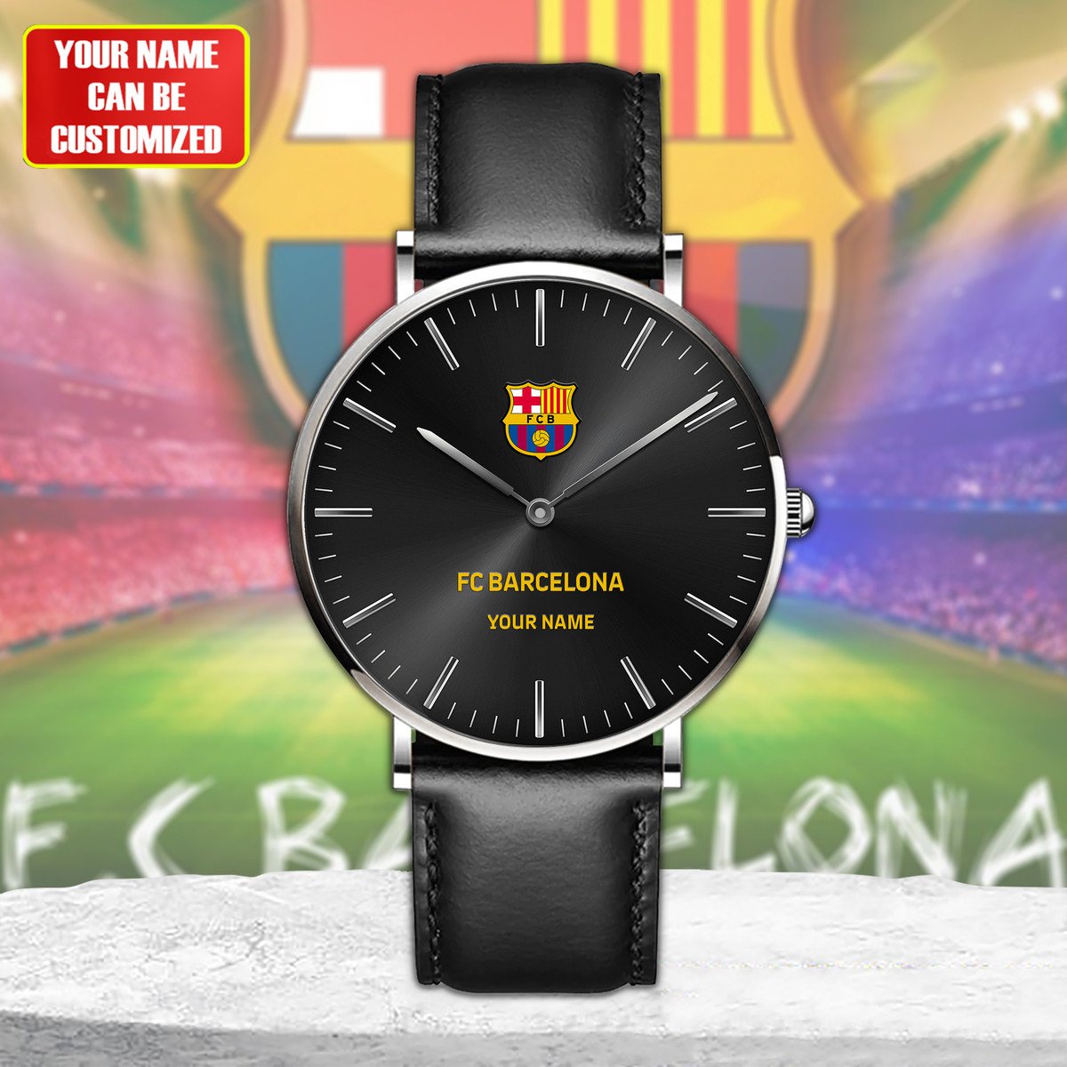 Personalized Barça Quartz Leather Watch S140804