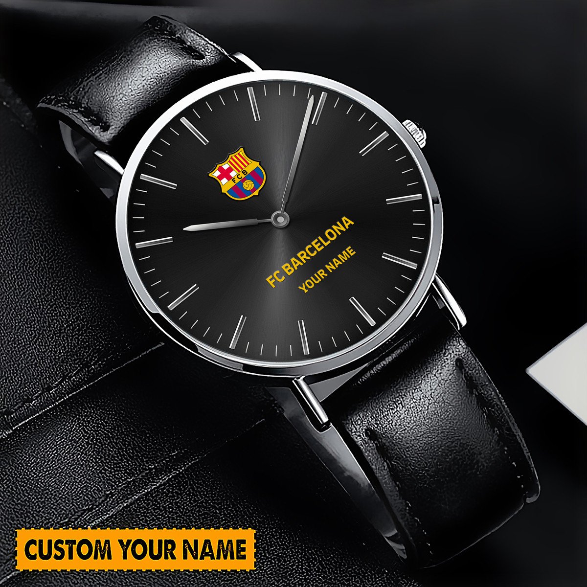 Personalized Barça Quartz Leather Watch S140804