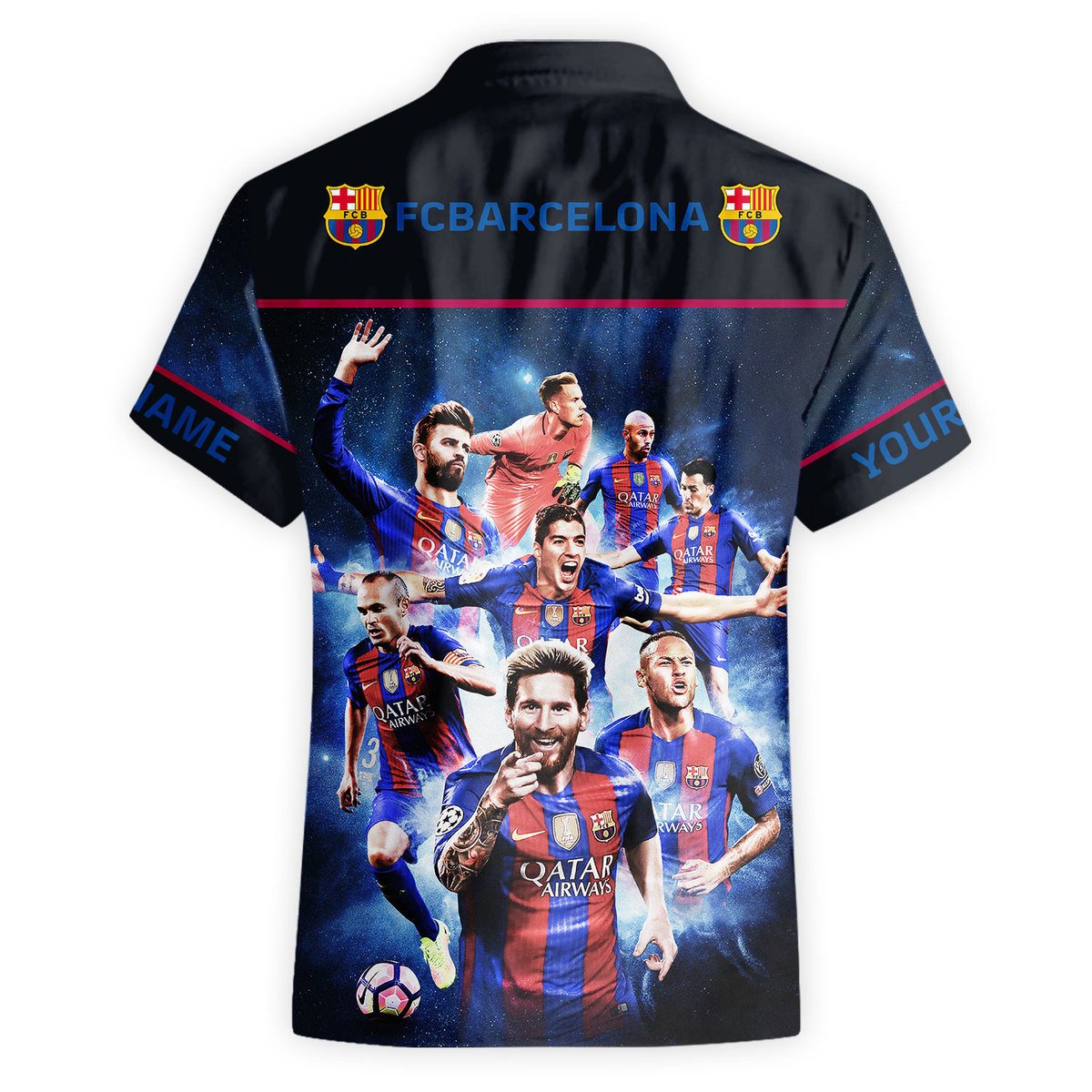 Personalized Barça Team Tropical Hawaii Shirt Beach Short Q170803