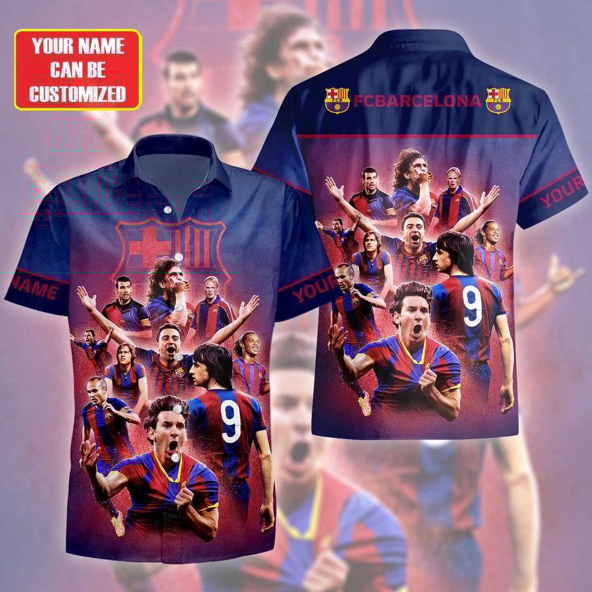 Personalized Barça Team V2 Tropical Hawaii Shirt Beach Short Q170804