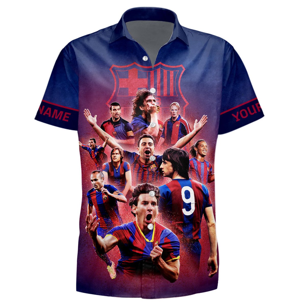 Personalized Barça Team V2 Tropical Hawaii Shirt Beach Short Q170804