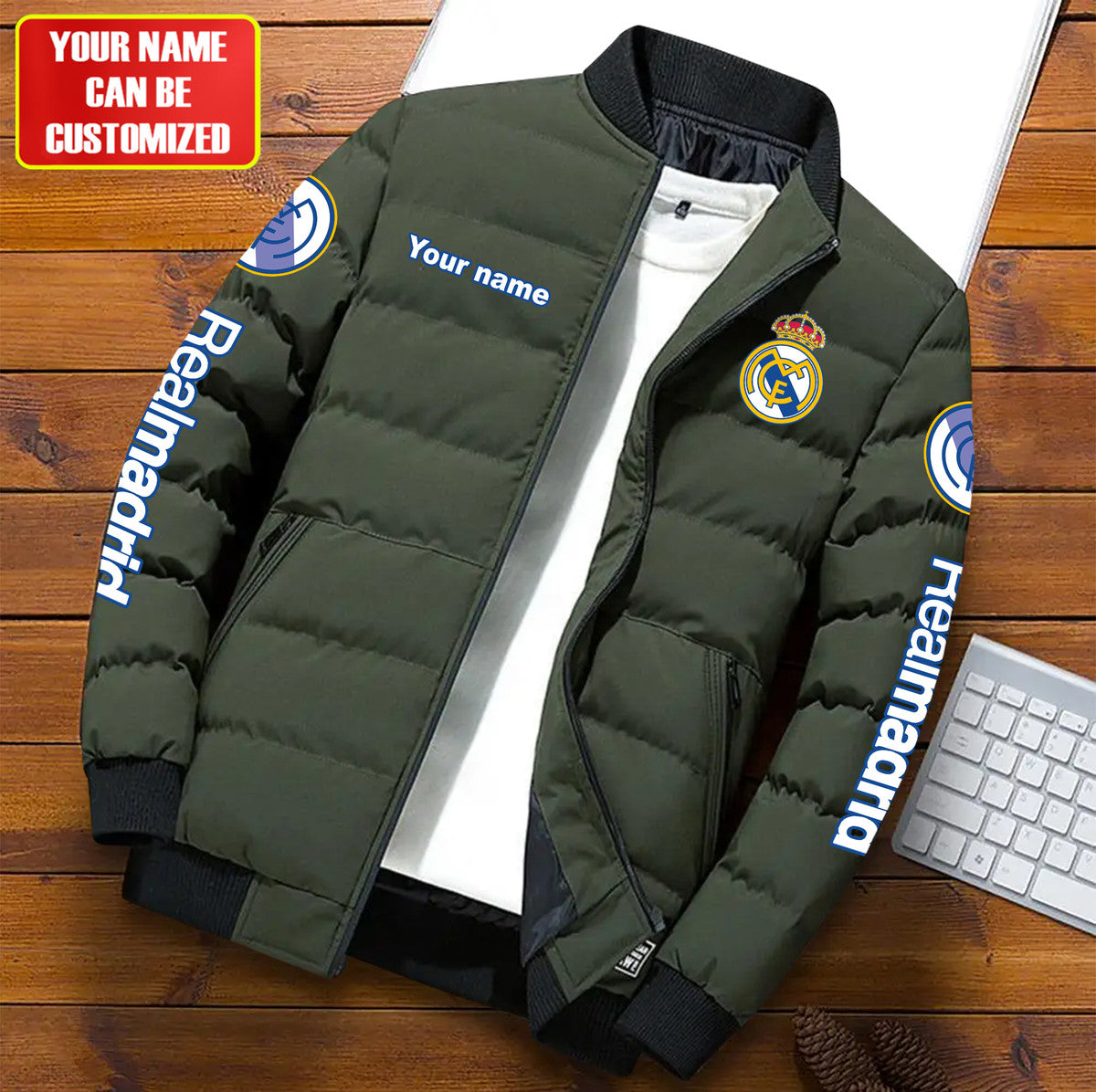 Personalized Real Madrid Puffer Jacket Q190803