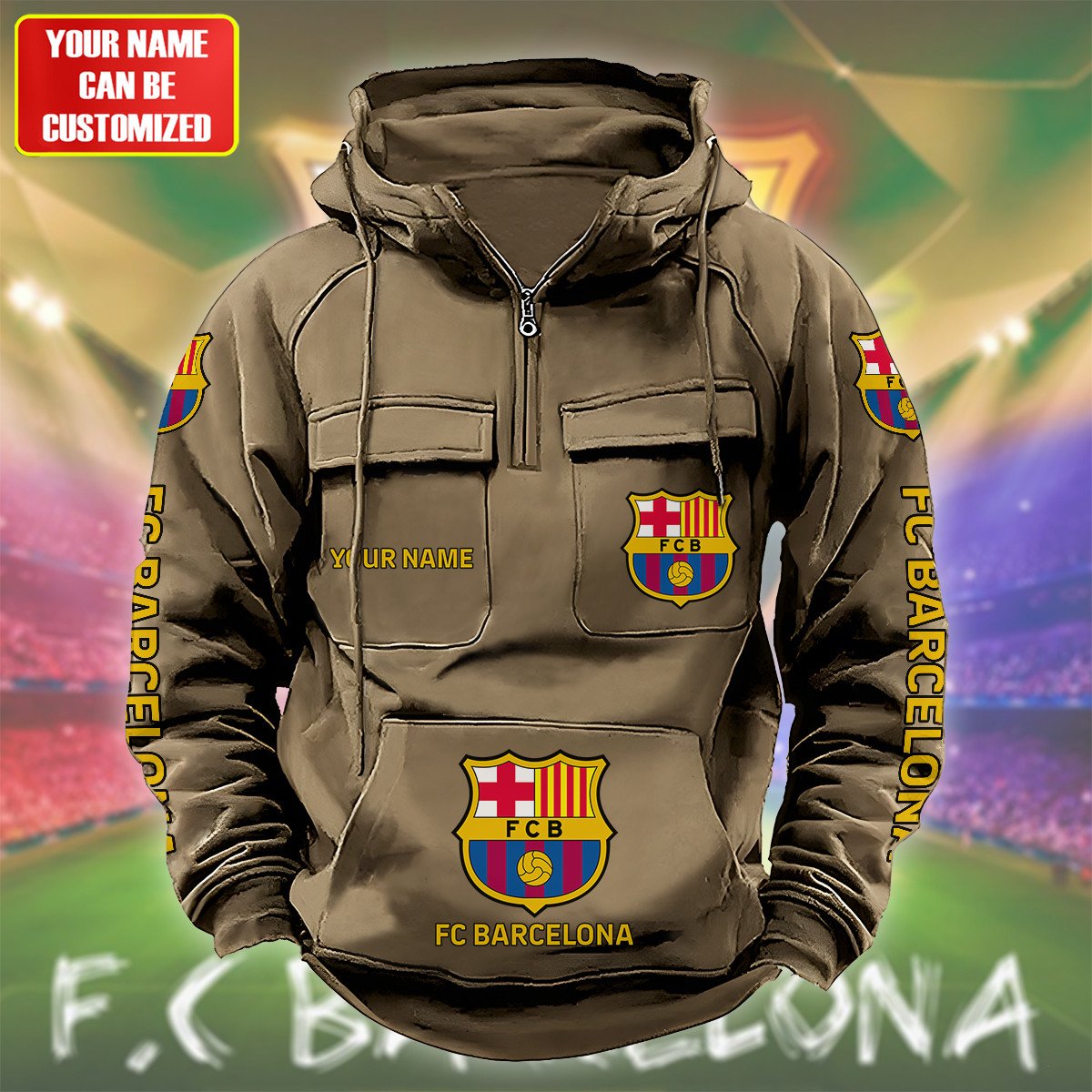 Personalized Barça Retro Cotton Hoodie S200805