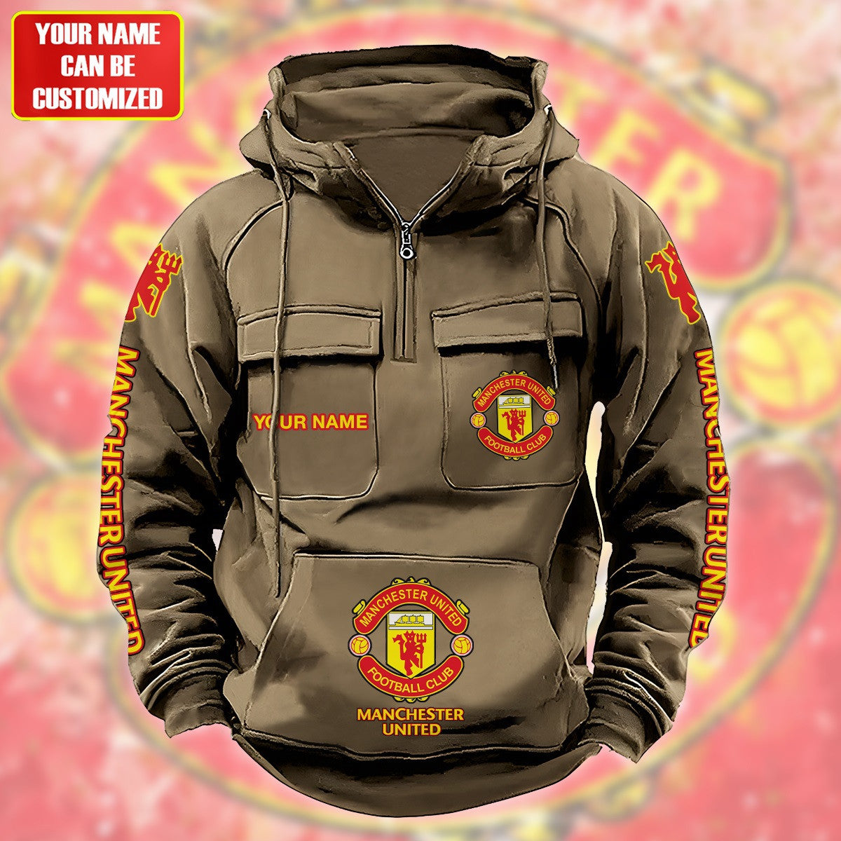 Personalized Manchester United Retro Cotton Hoodie S220808