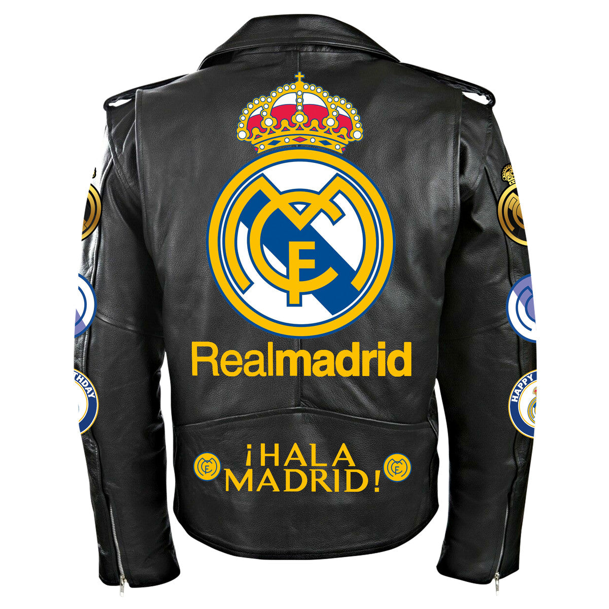 Real Madrid Zipper Vintage Leather Jacket Q230801