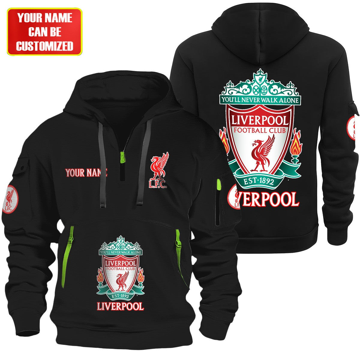 Personalized Liverpool F.C Zip-Hoodie Cotton Jacket P280804