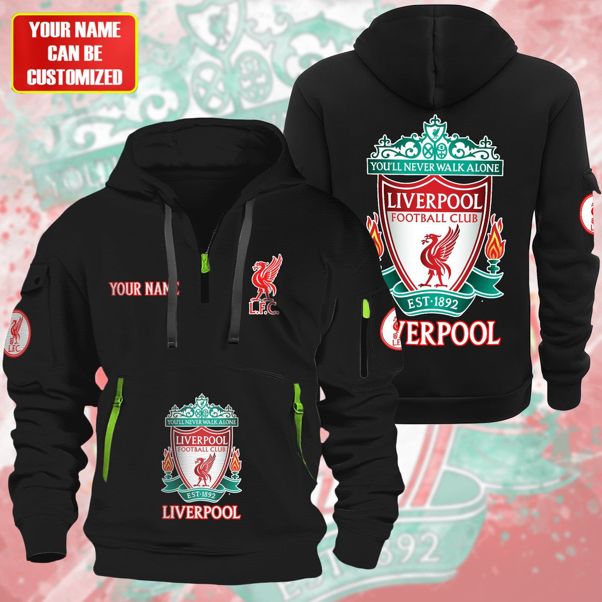 Personalized Liverpool F.C Zip-Hoodie Cotton Jacket P280804