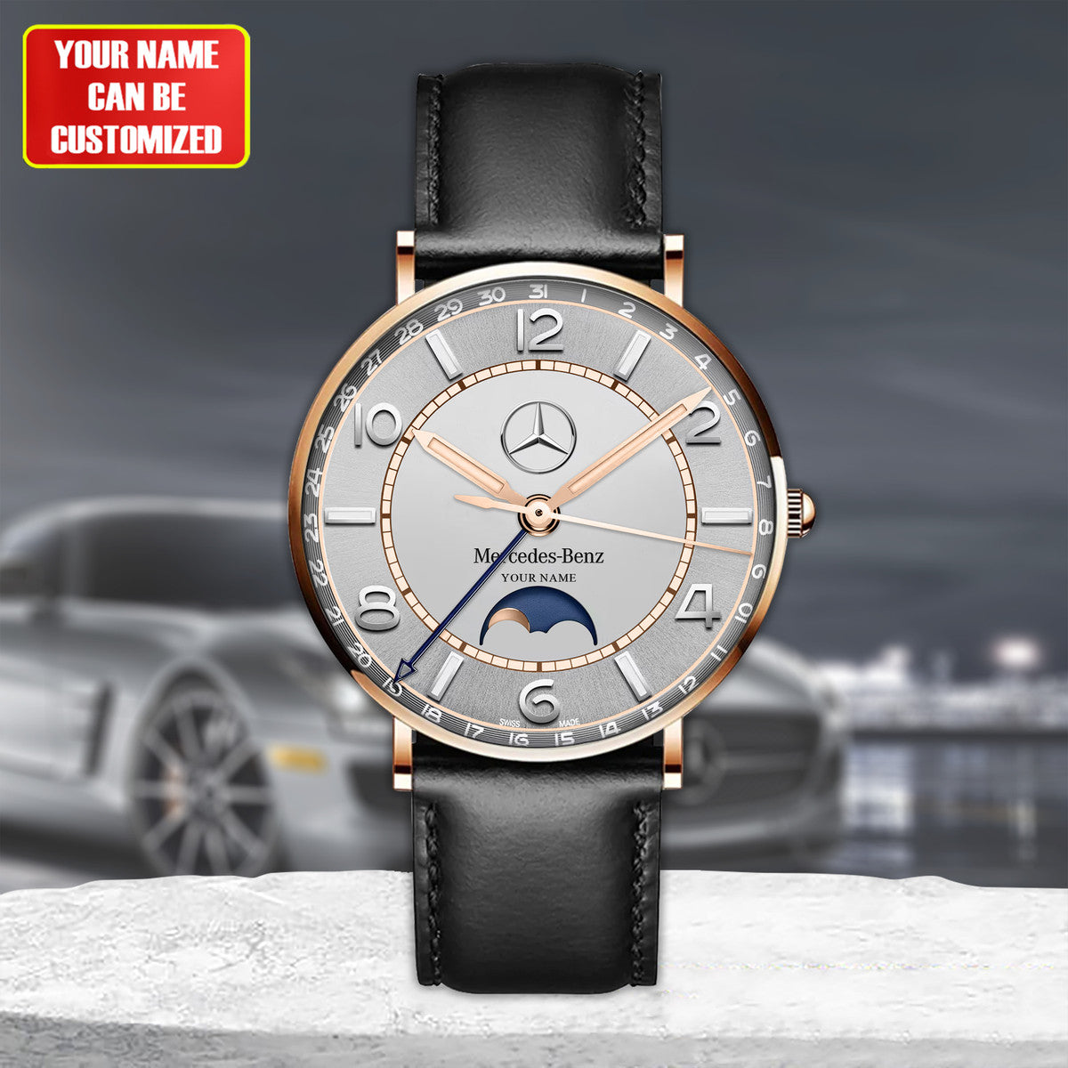 Personalized Merc Luxury Quartz Leather Watch P270802