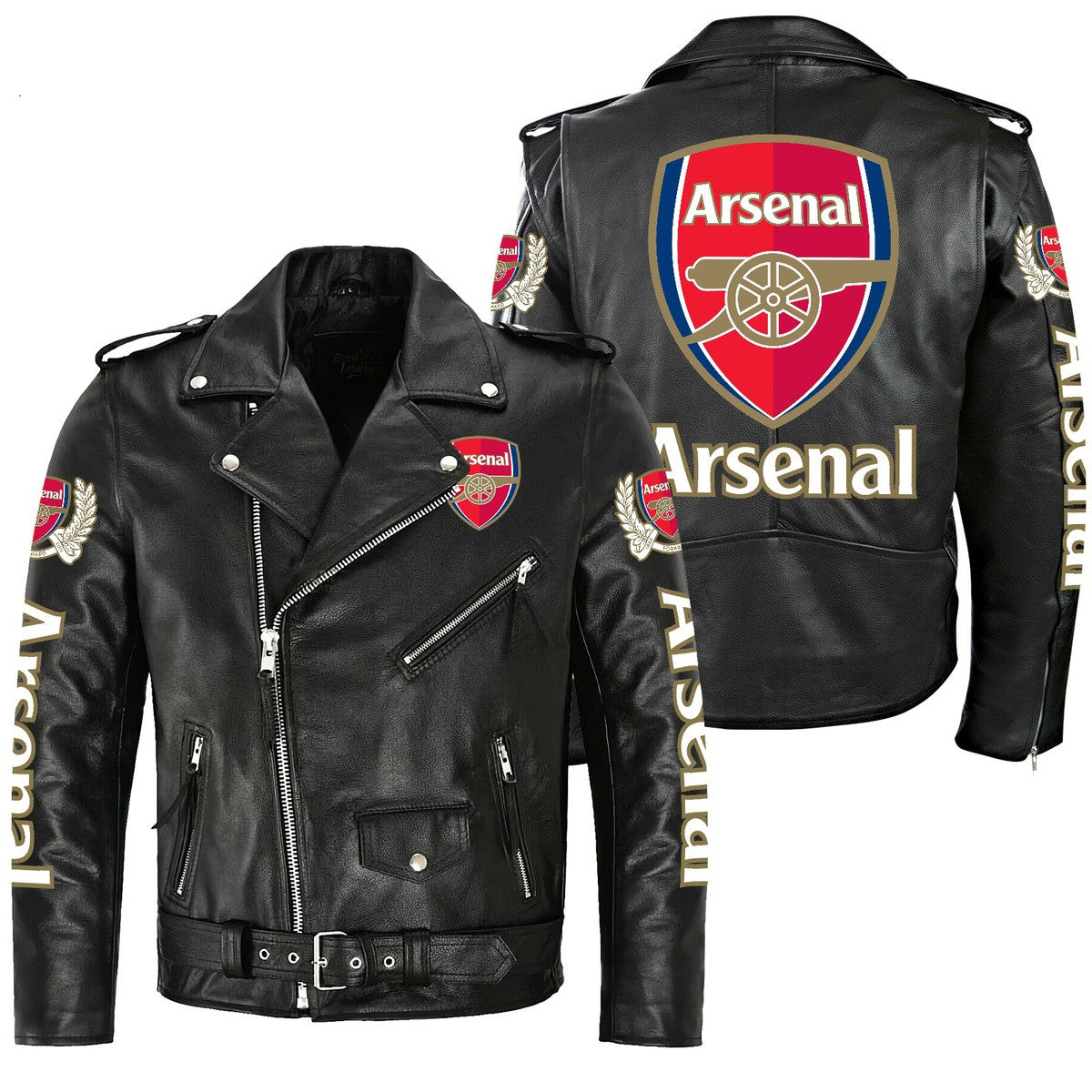 Arsenal Zipper Vintage Leather Jacket S280802