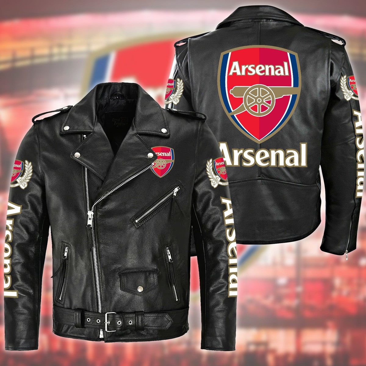 Arsenal Zipper Vintage Leather Jacket S280802