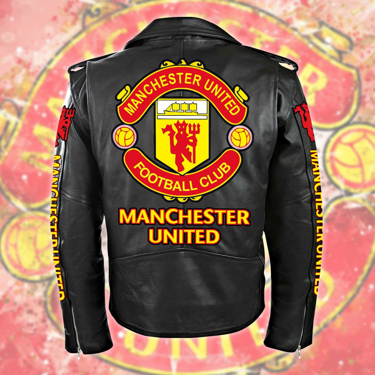 Manchester United Zipper Vintage Leather Jacket S280801