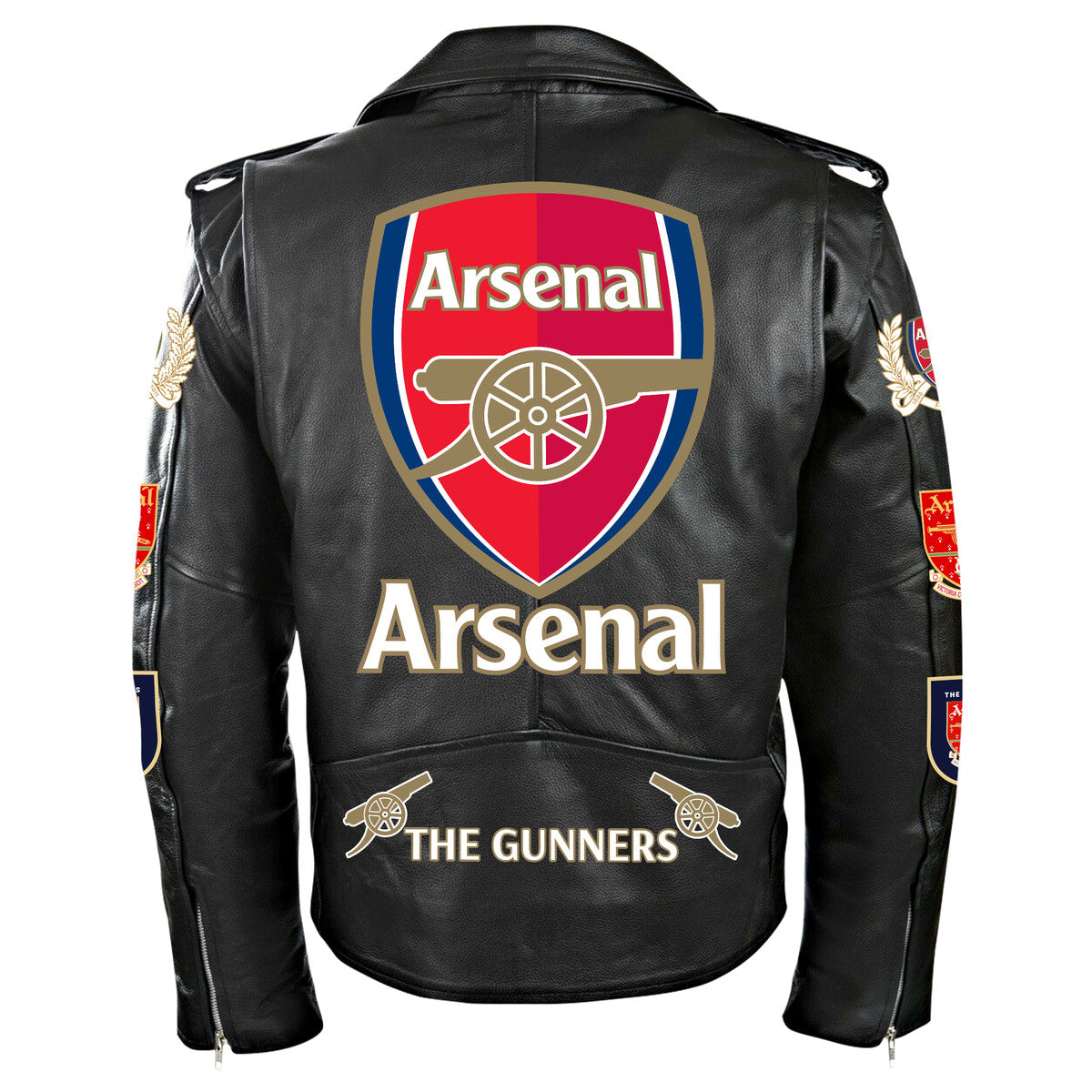 Arsenal The Gunners Zipper Vintage Leather Jacket Q280801