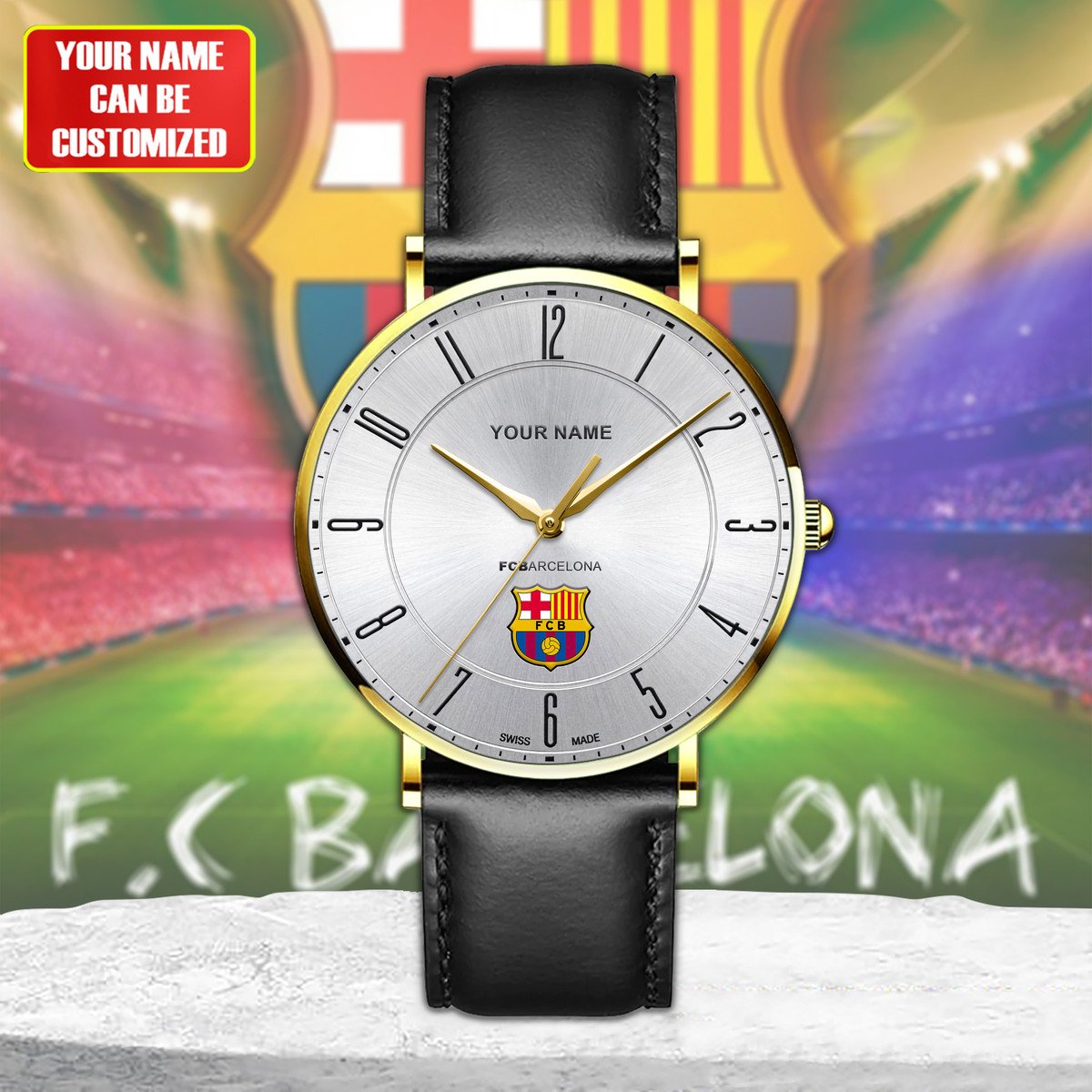 Personalized Barca Q2 Luxury Quartz Leather Watch Q230805