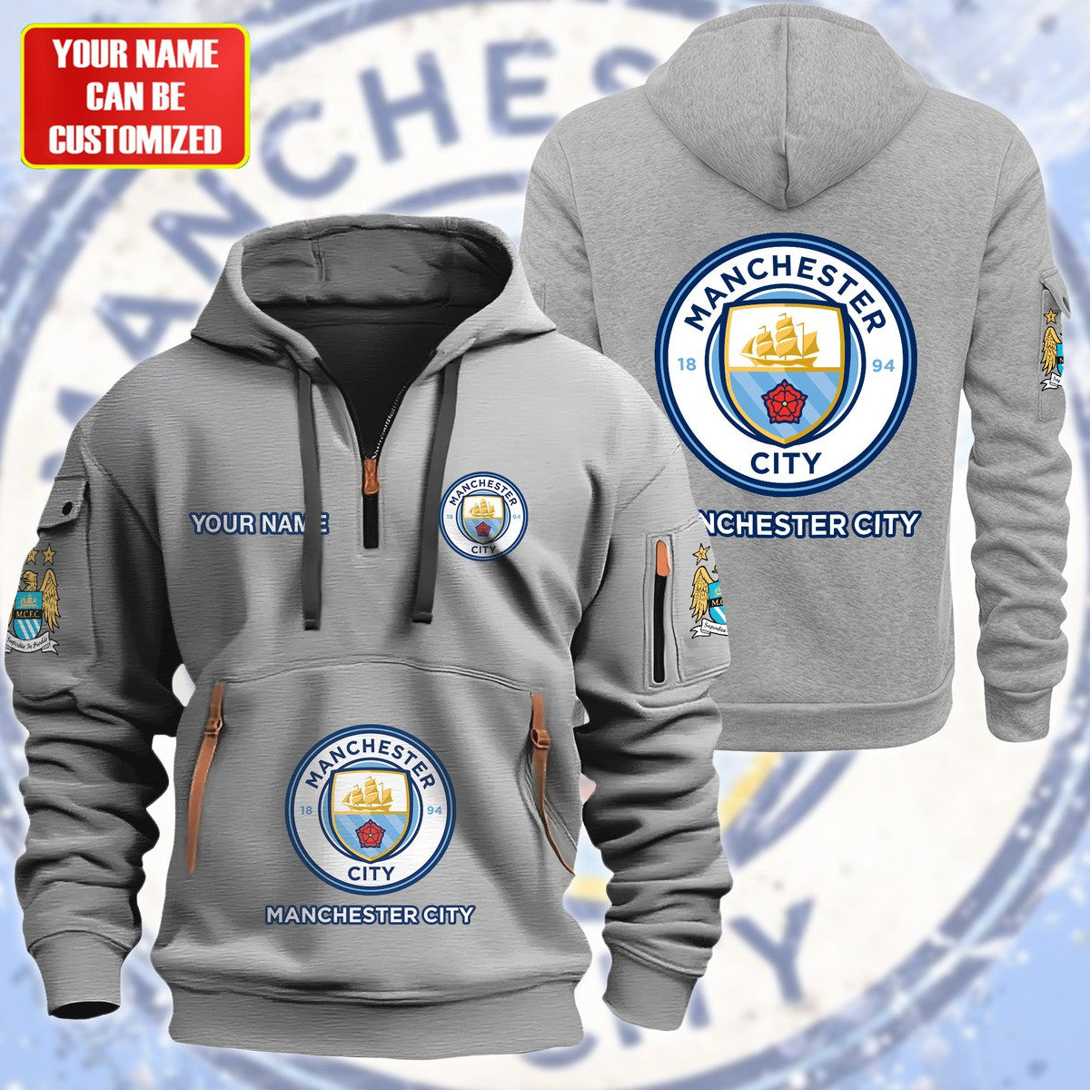 Personalized Manchester City F.C Zip-Hoodie Cotton Jacket QB300805