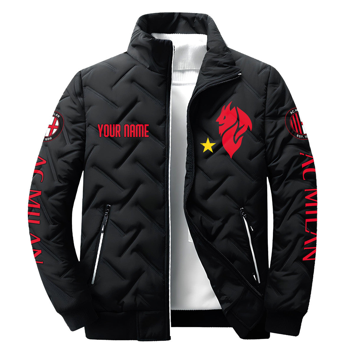 Personalized AC Milan Q2 Puffer Jacket Q050901