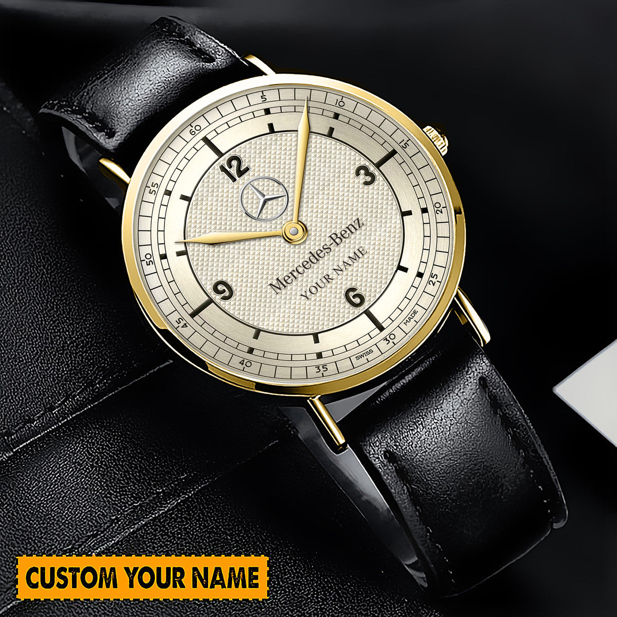 Personalized Merc Specialities Quartz Leather Watch P060901