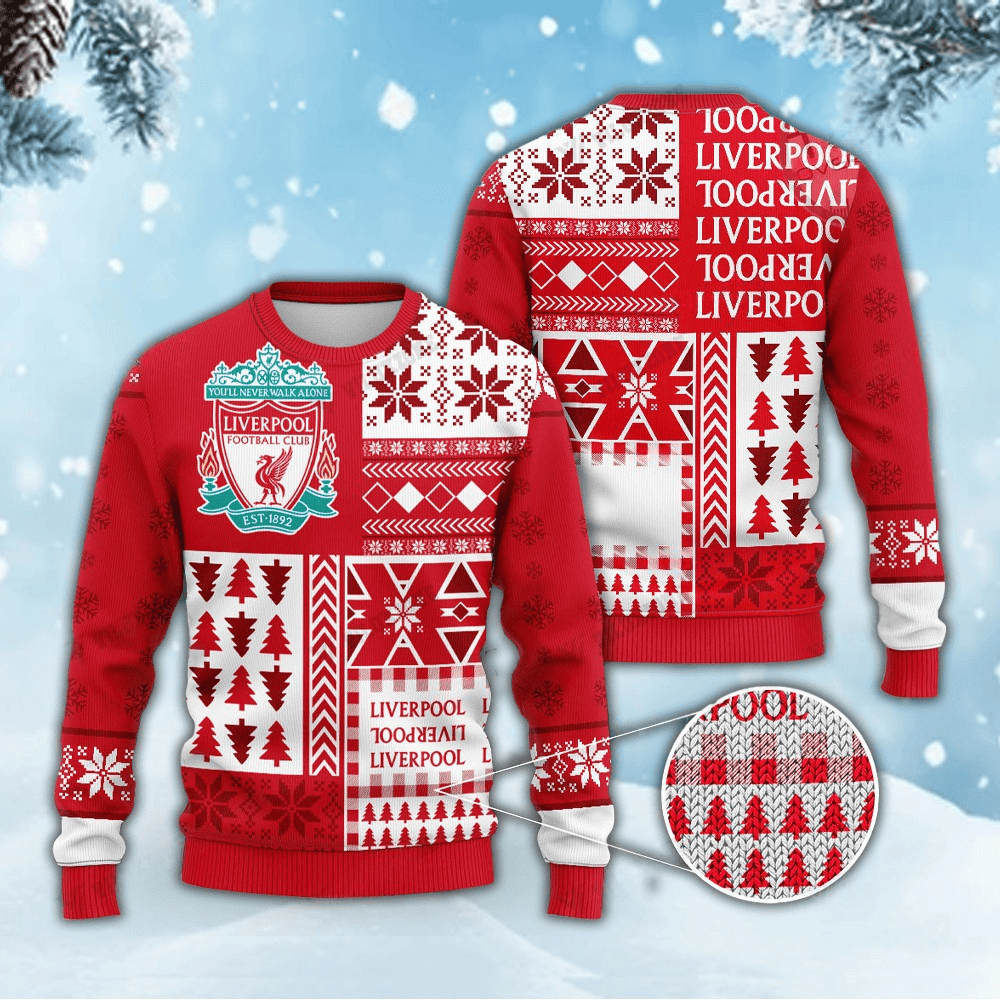 Liverpool Q6 Ugly Christmas Sweater , Unisex Wool Sweater