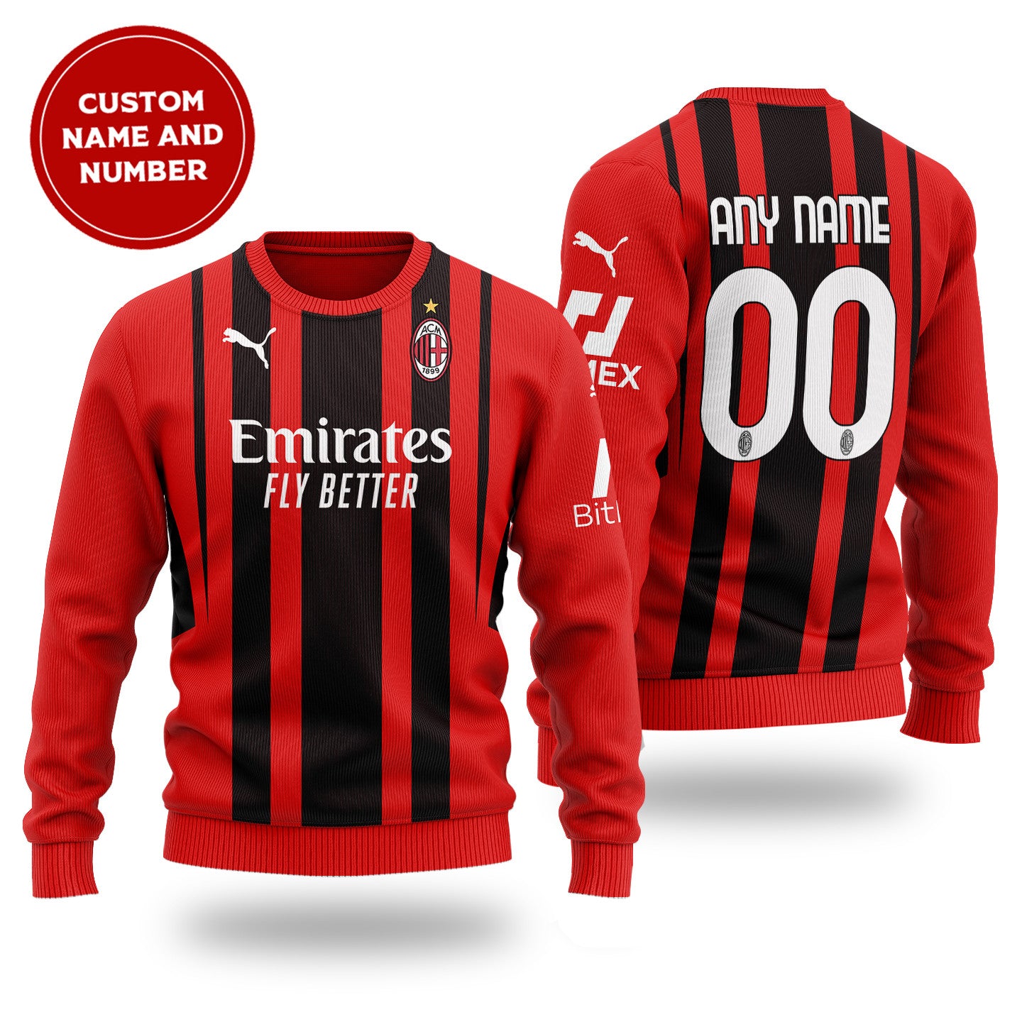 AC Milan Ugly Christmas Sweater , Unisex Wool Sweater S090120