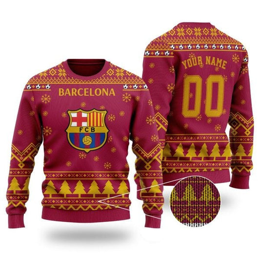 Barcelona Ugly Christmas Sweater , Unisex Wool Sweater S030120