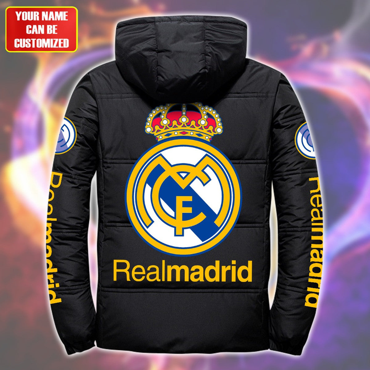 Personalized Real Madrid Puffer Thermal Jacket With Hood Q180906